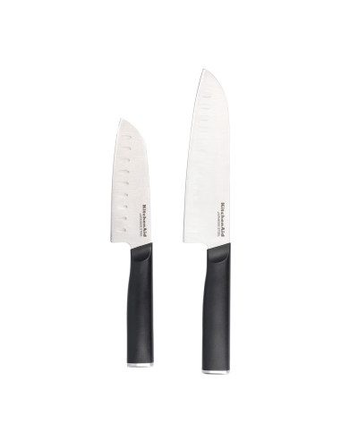 KitchenAid KEG2PTHEOHOBA Couteaux lot de 2 Santoku 18 cm + 12,5 cm