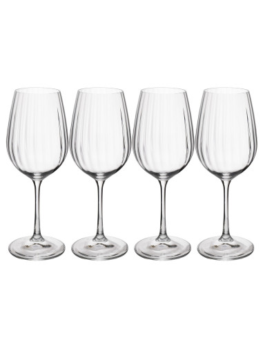 Mikasa MKTREVWW4PC Treviso 4-Piece Crystal White Wine Glass Set, 350ml
