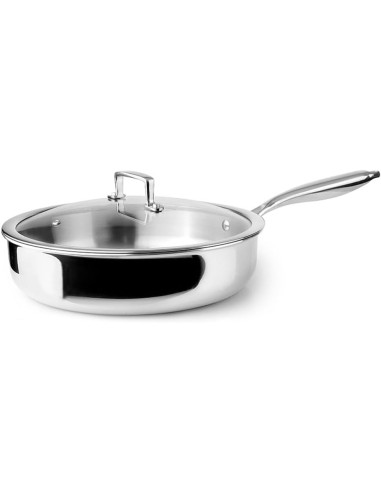 ibili 653028 Poêle sauteuse 28 cm inox, avec couvercle