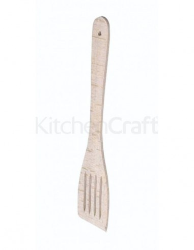 KitchenCraft KCSLOTSPAT Beech Wood Slotted Spatula