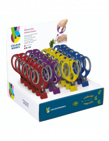 Colourworks CWSCIDISP24 Display of 24 Kitchen Scissors
