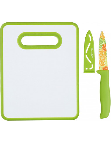 Kitchencraft KCHEBRDSET Set Planche à découper et couteau