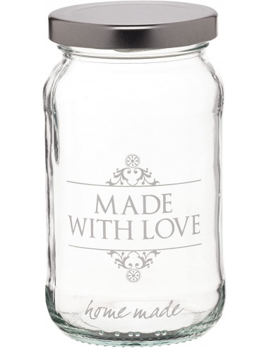Home Made KCHMJARLOVE Traditional Glass 454ml 'Made with Love' Jar