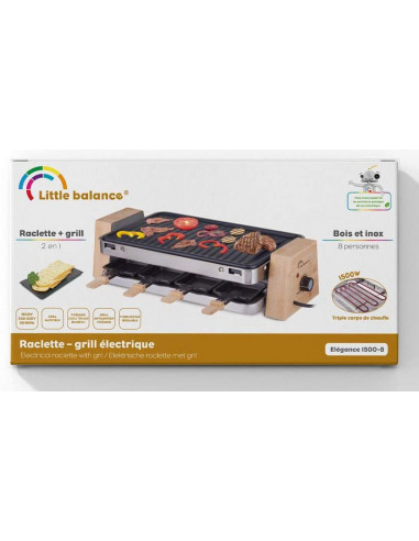 Little Balance 8388 Raclette Grill Bambou inox 8 personnes