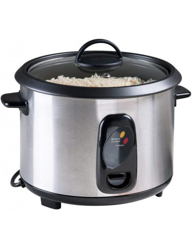 Cuiseur à riz et vapeur en inox Capacité 1,8 L avec Couvercle