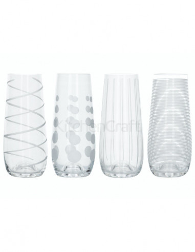 Mikasa C000212 Cheers Pack Of 4 Stemless Flute Glasses