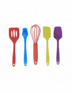 5pcs Silicone Spatule Ensemble Résistant Chaleur Anti-Rayures